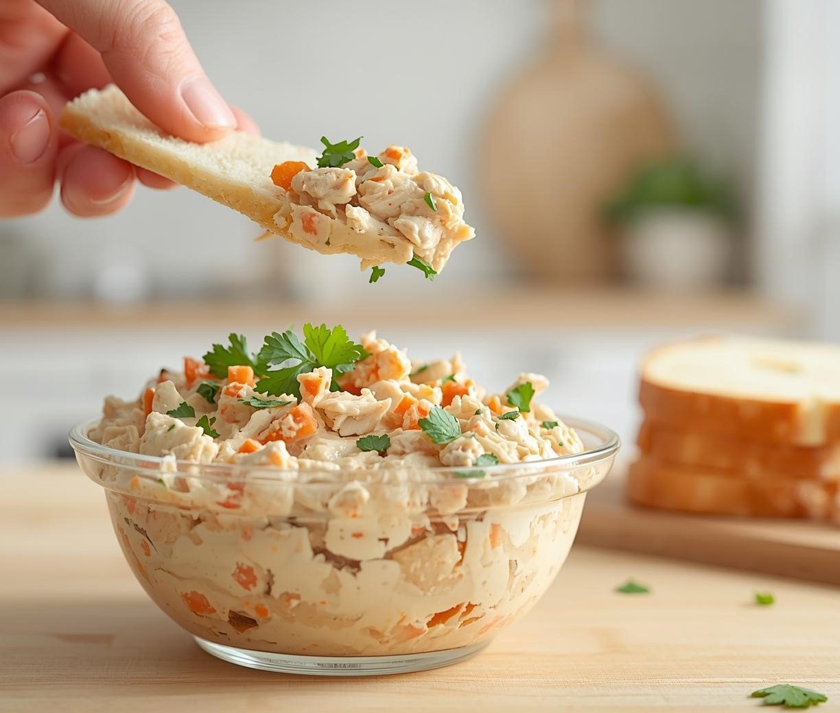 Homemade chicken and carrot spread appetizer with creamy texture